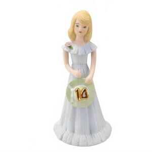 Enesco Growing Up Collection, Age 14 Birthday Girl Blonde Figurine